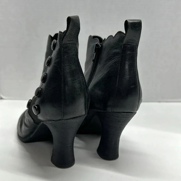 Miz Mooz Kasha High Heel Heeled Ankle Boots Bootie Leather Black Size 37 6.5 - Picture 3 of 11